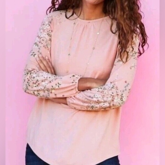 Matilda Jane Tops - Matilda Jane Pink Dose of Floral Long Sleeve Top